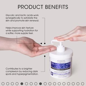 Advanced Clinicals 10% Glycolic + Lactic Acid Exfoliating Body Cream(454)