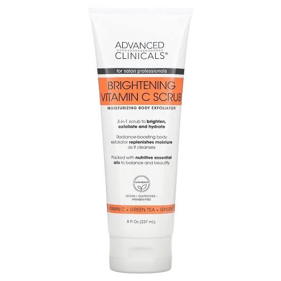 Advanced Clinicals Brightening Vitamin C Scrub, 8 fl oz (237 ml)
