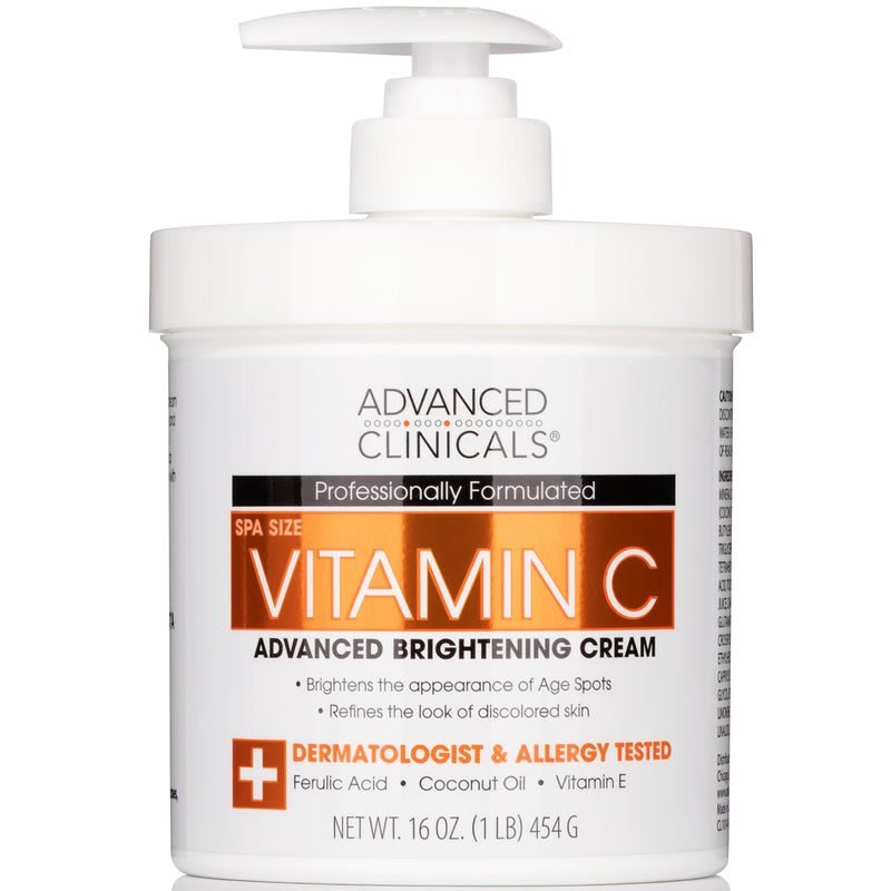 ADVANCED CLINICALS Vitamin C – Advanced Brightening Cream – 16 oz