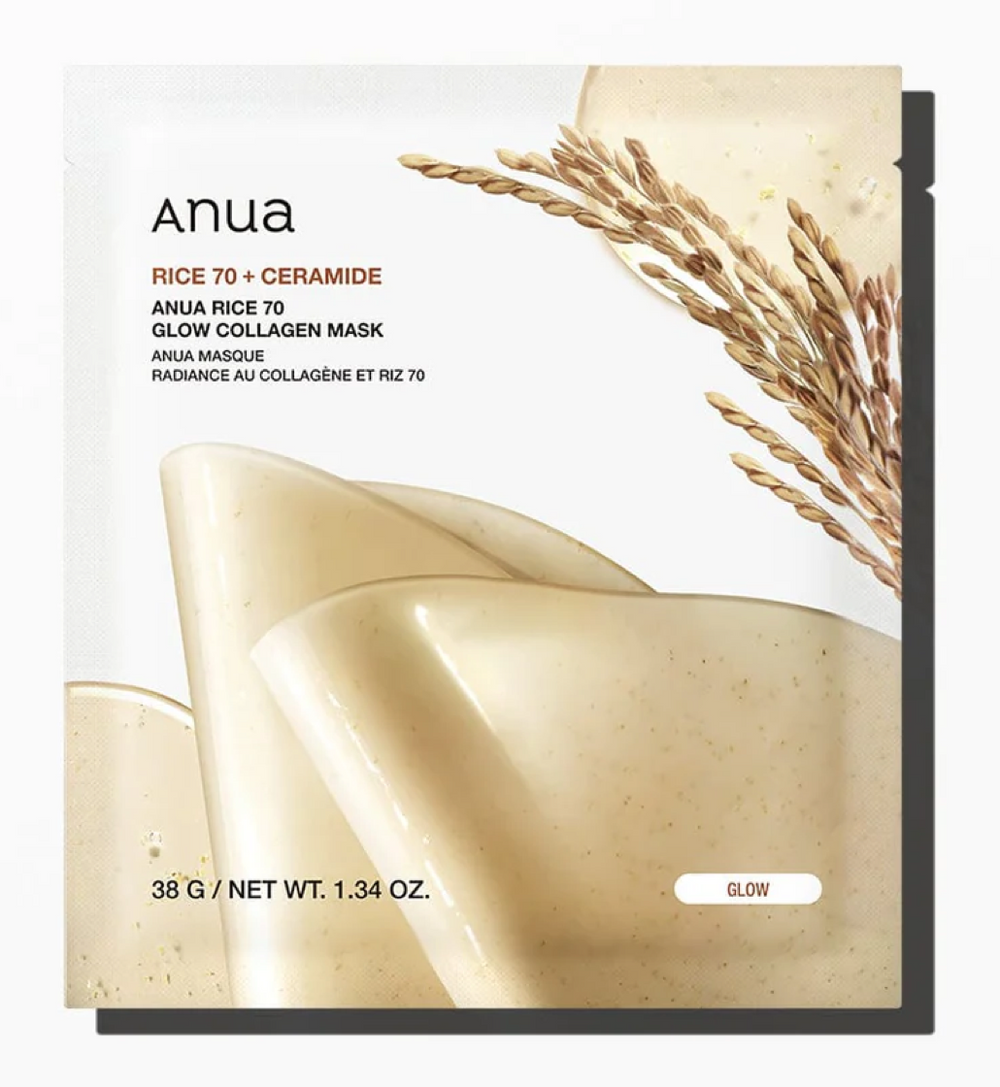 Anua Rice 70+ Ceramide Glow Collagen Mask 1 Pc