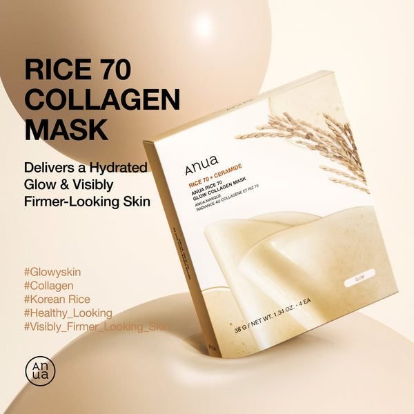 Anua Rice 70+ Ceramide Glow Collagen Mask 1 Pc