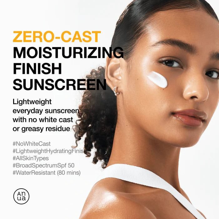 Anua Zero-cast Moisturizing Finish Sunscreen 50ml Expiry 04 – 2028