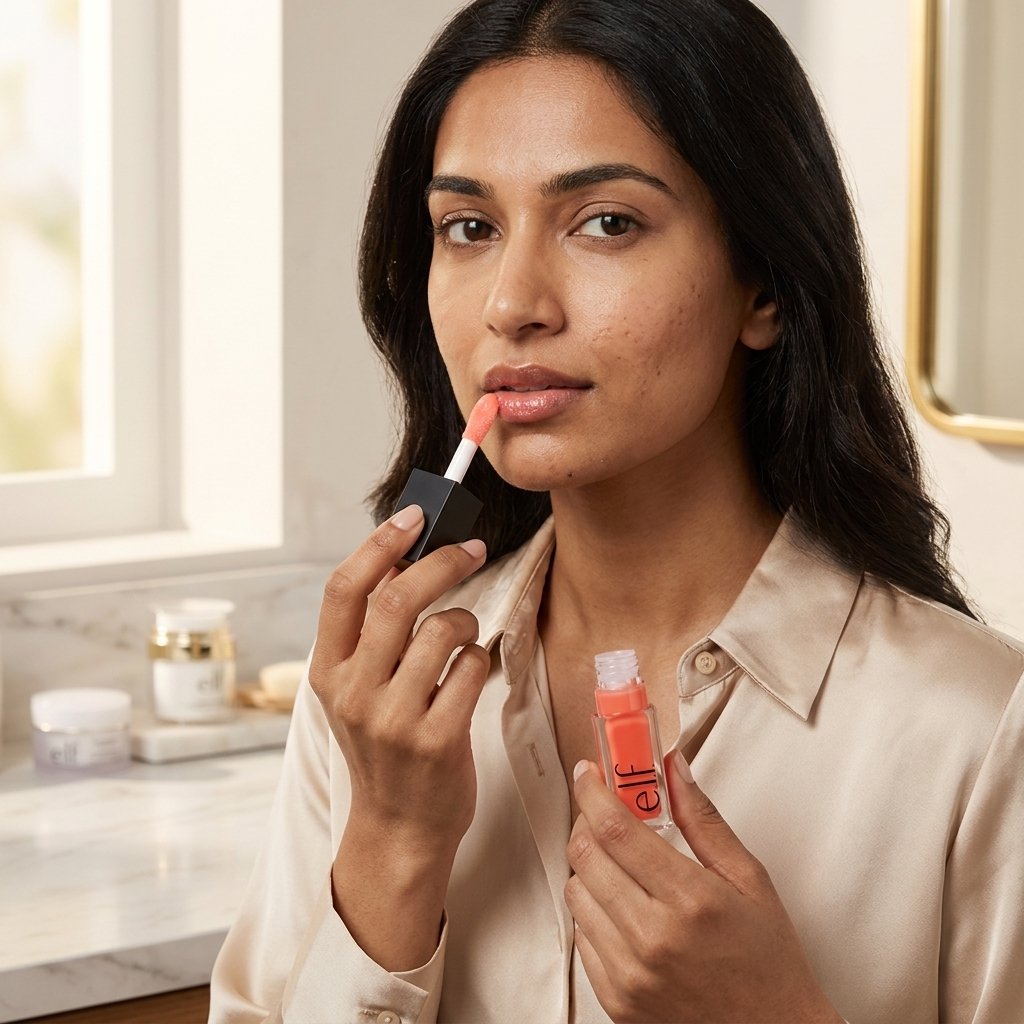 Elf Cosmetics Glow Reviver Lip Oil – Coral Fixation
