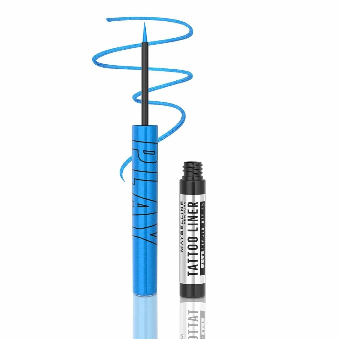 Maybelline Tattoo Play Liquid Eyeliner, Water Proof – Metallic Blue