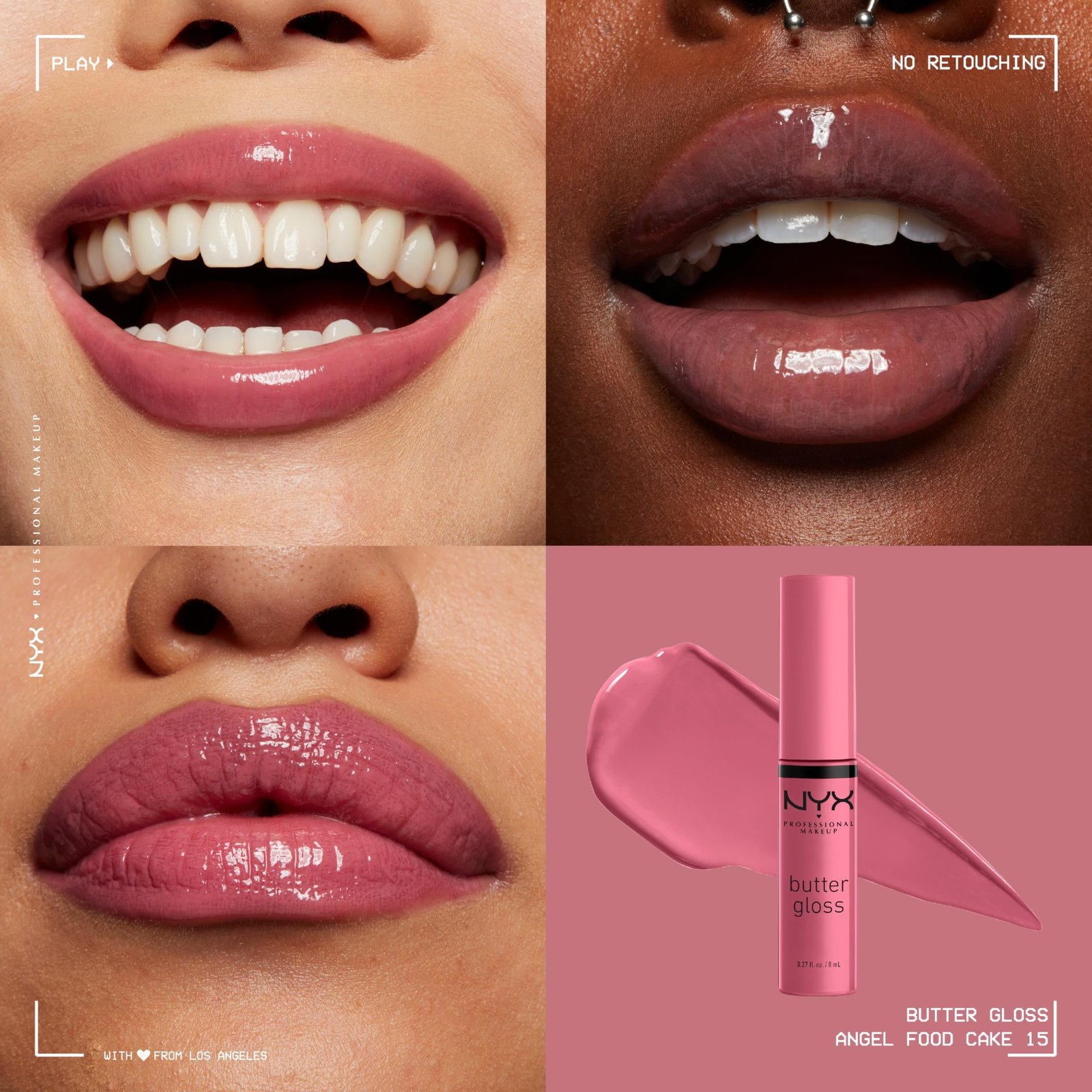 Nyx Cosmetics Butter Gloss Non-Sticky Lip Gloss Cream – Angel Food Cake