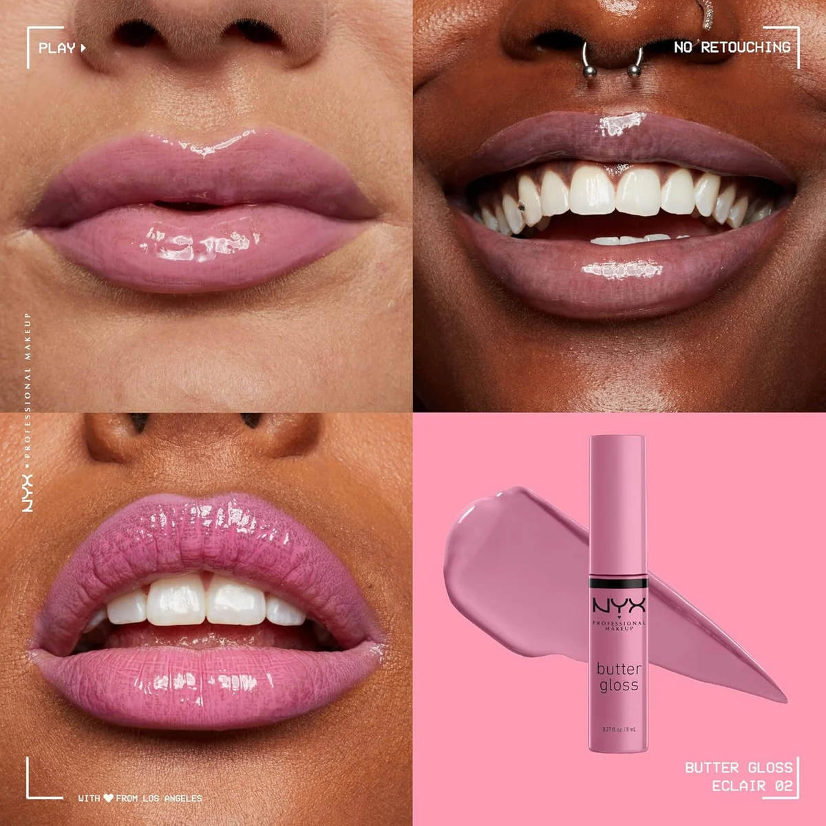 Nyx Cosmetics Butter Gloss Non-Sticky Lip Gloss Cream – Cream Eclair