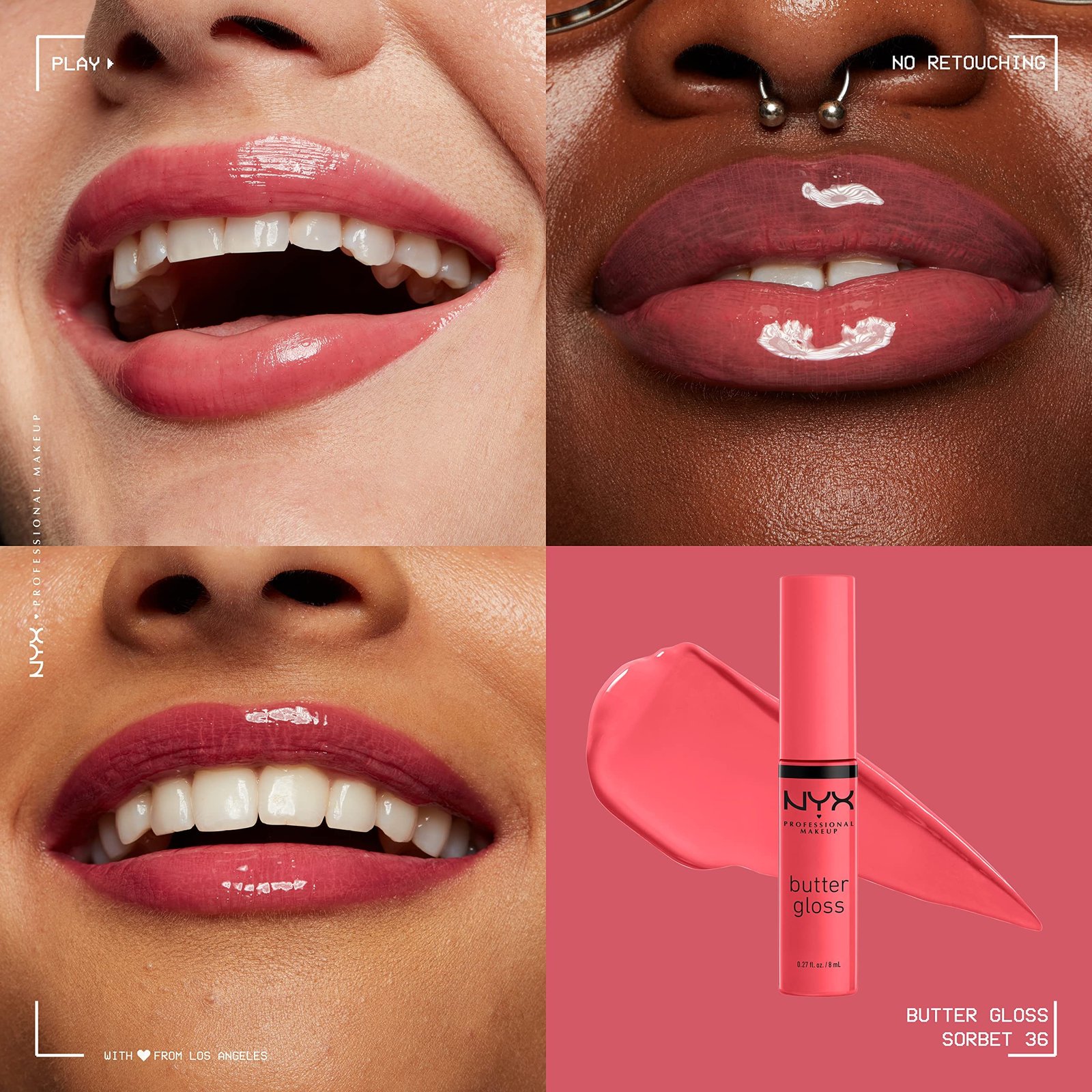 Nyx Cosmetics Butter Gloss Non-Sticky Lip Gloss Cream – Sorbet