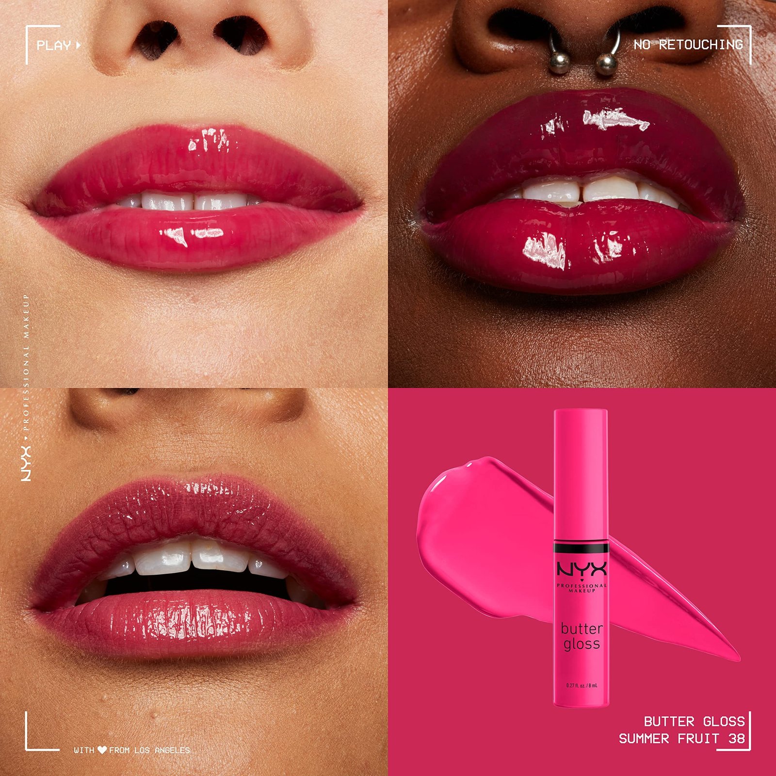 Nyx Cosmetics Butter Gloss Non-Sticky Lip Gloss Cream – Summer Fruit