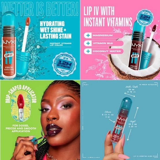 NYX – Lip I.V. Hydrating Lip Gloss Stain – Caramel Drip