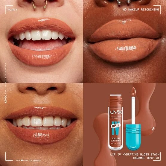 NYX – Lip I.V. Hydrating Lip Gloss Stain – Caramel Drip