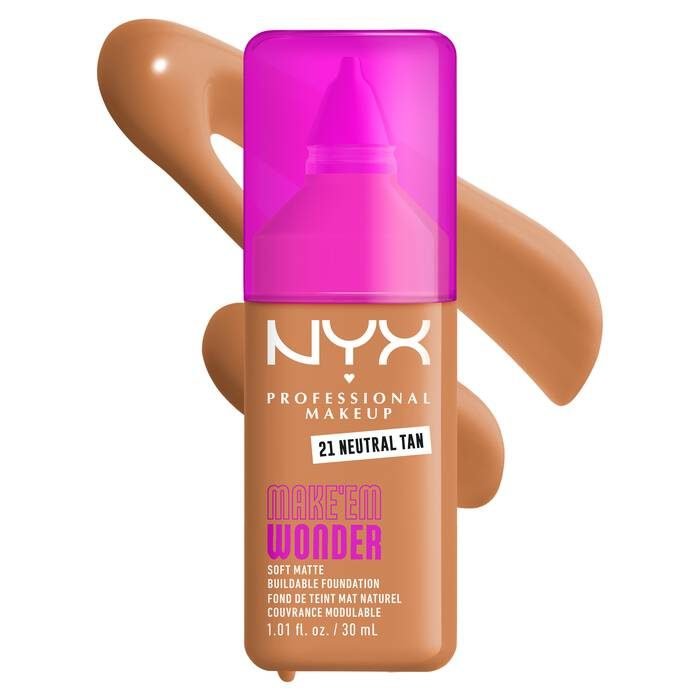 NYX – Make ‘Em Wonder Soft Matte Buildable Foundation – 21 Neutral Tan