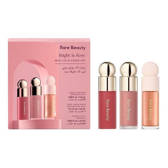 RARE BEAUTY – Bright & Rosy Mini Lip And Cheek Set