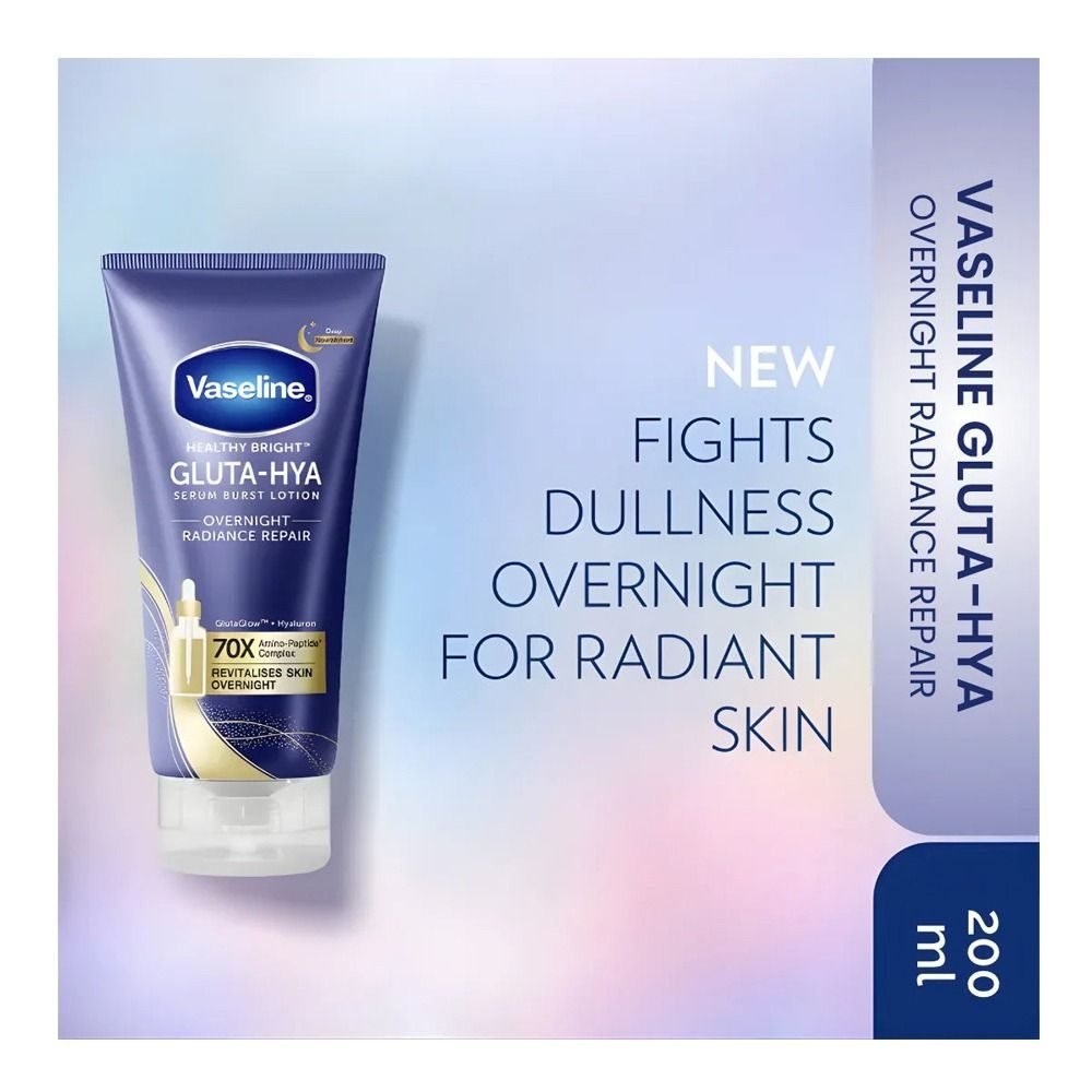 VASELINE – Gluta-Hya Serum Burst Lotion Overnight Radiance Repair – 200ML