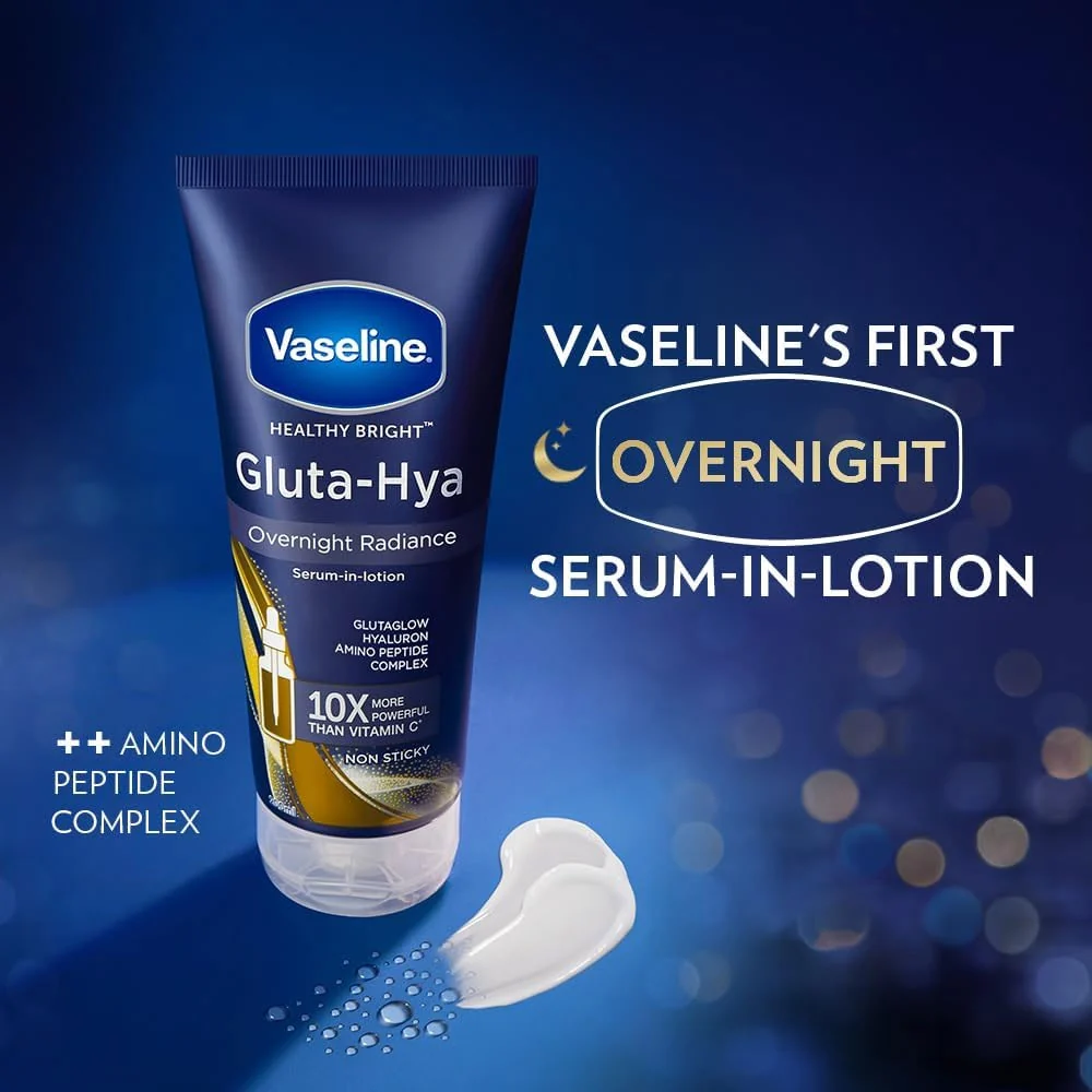 VASELINE – Gluta-Hya Serum Burst Lotion Overnight Radiance Repair – 200ML
